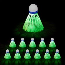 Federball Badminton Federbälle LED Leuchtfederball 12x Badmintonbälle leuchtend