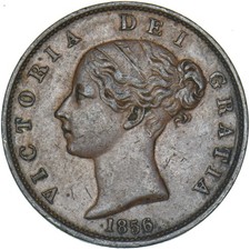 1856 Halfpenny - Victoria British Copper Coin - Nice