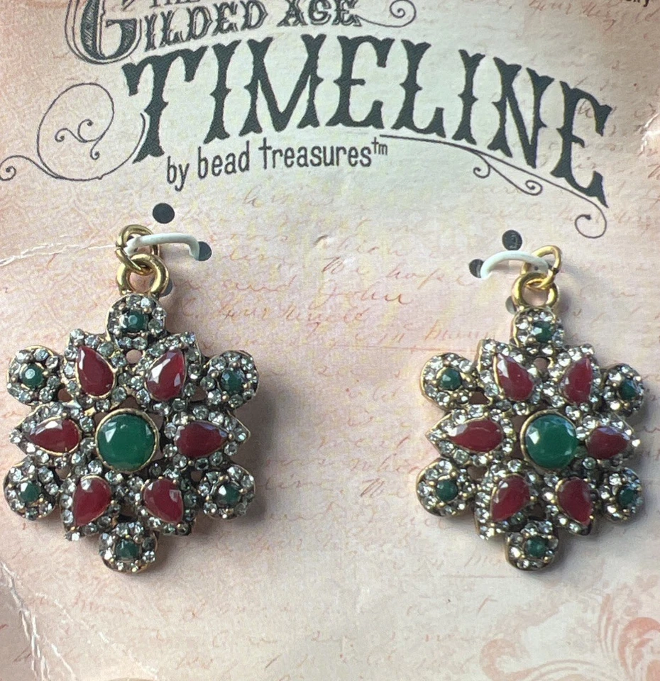 Dijes de 2 piezas The Gilded Age Timeline by Bead Treasure 2013 descontinuados Foto 2 de 3