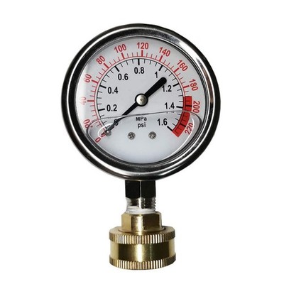 Stainless Steel 304 Liquid Filled Water Pressure Test Gauge,0-220psi, 2-1/2'' ...