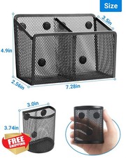 Magnetic Pen Holder Cup Basket Whiteboard Refrigerator Locker Organizer