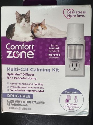 Comfort Zone Diffuser Kit for Multi-Cat Calming With Pheromone Refill 3384