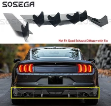 For Ford Mustang 2015-2023 V2 Style Glossy Black Rear Diffuser & Side Splitter