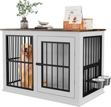 40" Wooden Dog Crate, Liftable Top Escape Proof Heavy Duty End Table for Dogs