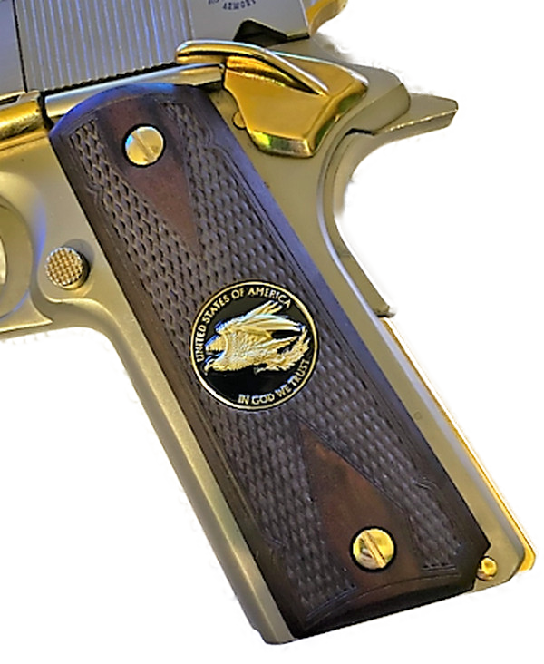 Colt 1911 Grips Checkered Rosewood Double Diamond With