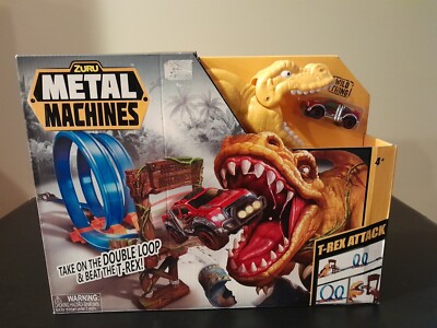 Zuru Metal Machines T-Rex Attack Double Loop Track Play Set Red Car NIB