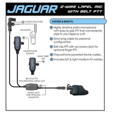 Earphone Connection JAGUAR QR Headset for Harris / Macom Jaguar (See List)