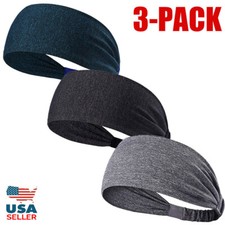 3 Pcs Men's Hair Head Band Sweatband Headband Stretch Women Wrap Elastic Sports
