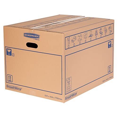 5 BANKERS BOX EXTRA LARGE Strong Moving Boxes, 100L SmoothMove Cardboard Boxes, - Picture 1 of 5