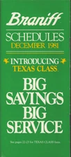 Braniff International Airways system timetable 12/1/81 [308BN] Buy 4+ save 25%