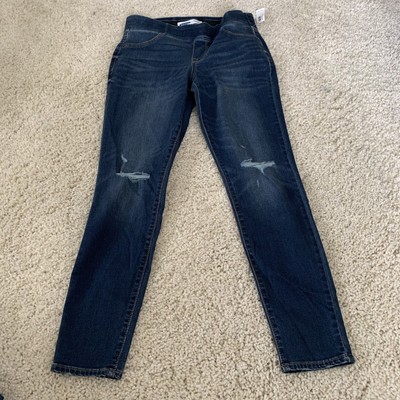 OLD NAVY Jeans Womens 10 Rockstar Jeggings Dark Blue Distressed Denim NEW