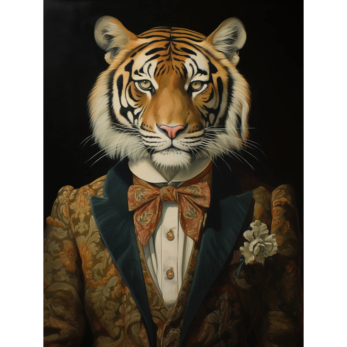 Victorian Tiger in William Morris Style Pattern Jacket Art Poster Print Giant eBay