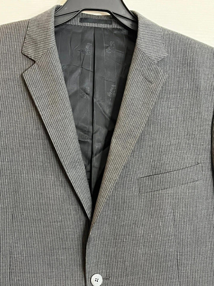 Versace Collection Men’s Pinstripe Blazer Size 54 EU / 44 US - Gray Wool Blend - Image 2 of 4