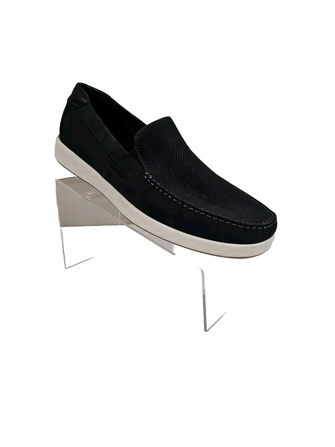 Nuovo Ecco S Lite Moc slip on pelle blu navy uomo taglia EU 45 US 11 11 5 $170