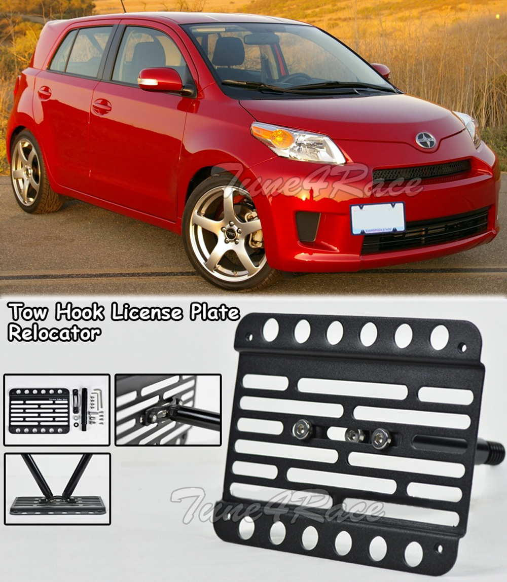 For 08-14 Scion XD Front Bumper Tow Hook License Plate Mount