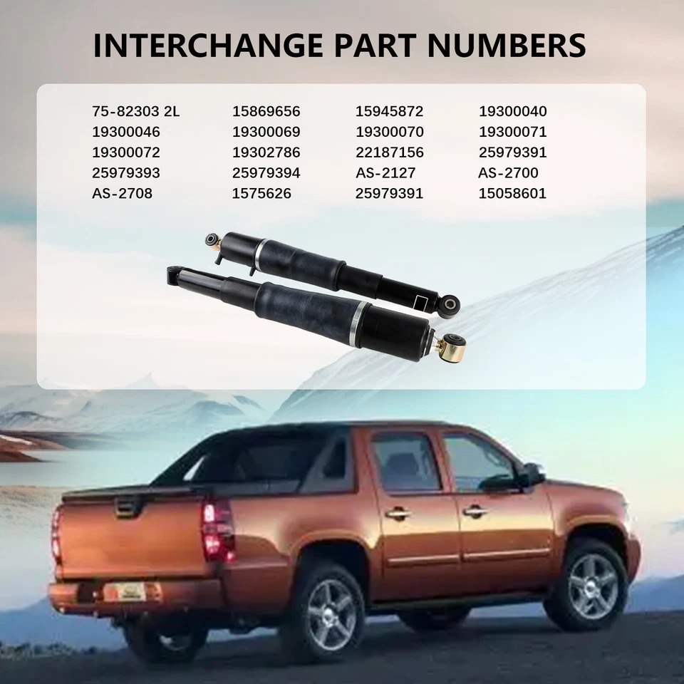 Front&Rear Air Shocks Struts+Compressor for Cadillac Escalade GMC Suburban Yukon - Image 2 of 4