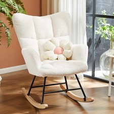 Comfy Teddy Fabric Glider Rocking Chair. Lab seats.. For living room/bedroom