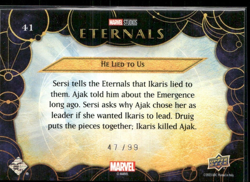 2023 Marvel Eternals Gold Parallel /99 #41 - Ikaris - He Lied To Us! | eBay