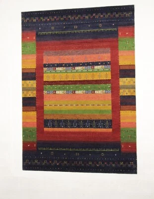 Gabbeh Loribaft Tissé à la Main Tapis (243 x 170) D'Orient État Irréprochable - Photo 1/4
