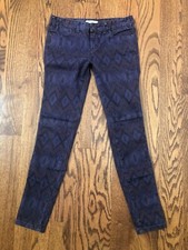 Free People Multi-Color Pattern Skinny Jeans 28 x 30 Mid-Rise Festival Boho