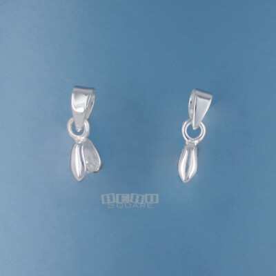 2 Small Sterling Silver Arrow Pendant Pinch Bail Connectors 14mm #33465