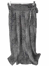 Maeve Anthropologie Snake Skin Blue White Tie Skirt Pockets Zip Size 4 Fall Boho