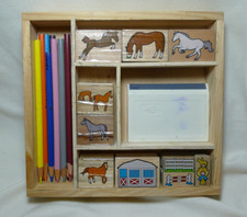 Melissa  Doug Horses Wooden Stamp Set
