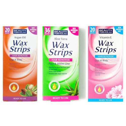 Beauty Formulas Hair Removal Waxing Strips Face and Bikini Ready To Use