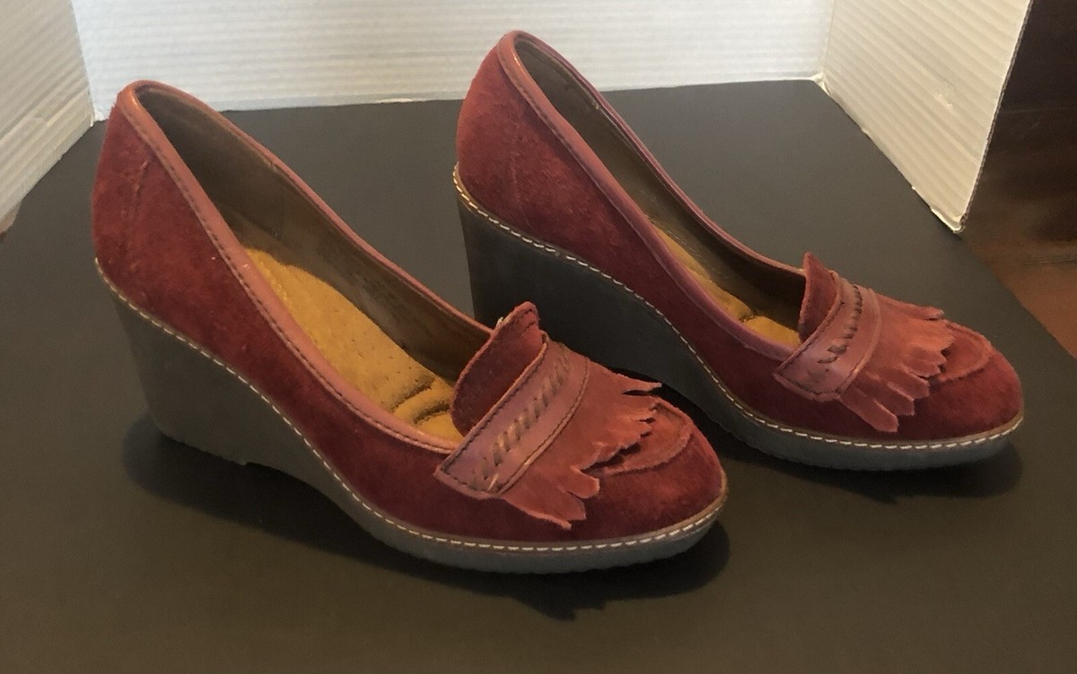 NATURALIZER WOMENS SHOES SIZE 8W WEDGE HEEL BURGANDY NATURALIZER WOMENS SHOES SIZE 8W WEDGE HEEL BURGANDY