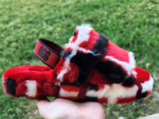 Ugg Fluff Yeah "RED PLAID" BRAND NEW Women 6 / 4.5Y