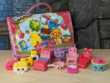 Shopkins Travel Organizer Carrier Bag & Figure lot Storage Handle Carrying Case 