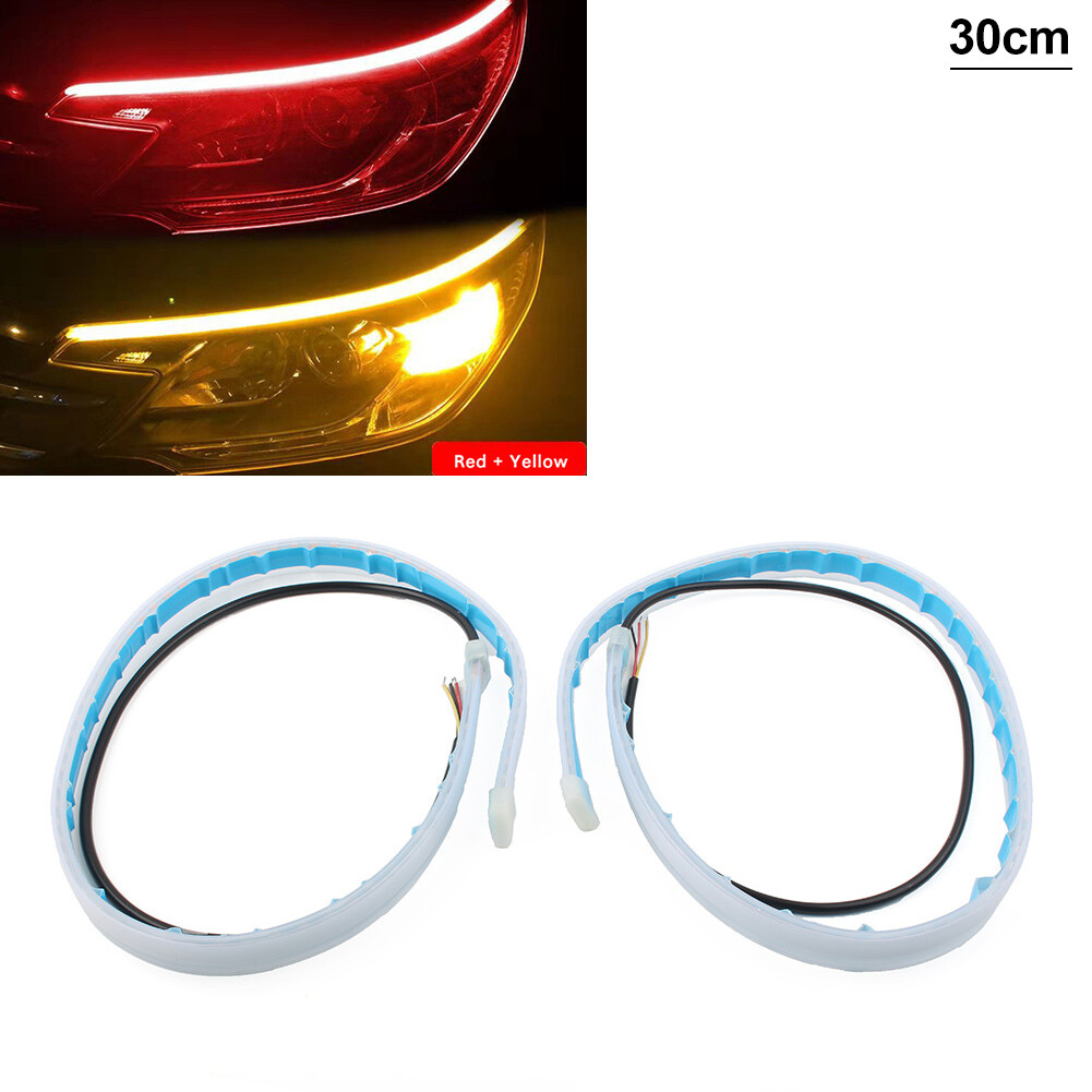 DRL LED Strip Turn Signal Light Bright Yellow Daytime Running Lamps Sequential