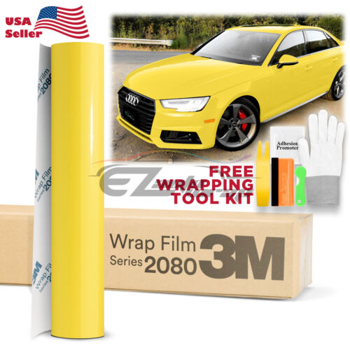Genuine 3M 2080 G15 Gloss Bright Yellow Vinyl Wrap Vehicle Film Decal Sheet Roll - Picture 1 of 11