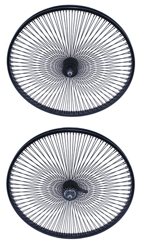 VINTAGE LOWRIDER 26" FRONT OR COASTER WHEEL DAYTON 144 SPOKE 14G 3/8 AXLE BLACK - Picture 1 of 3