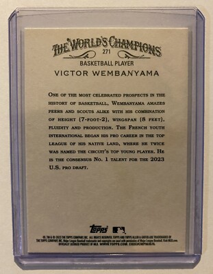2023 Topps Allen & Ginter VICTOR WEMBANYAMA The World's Champions