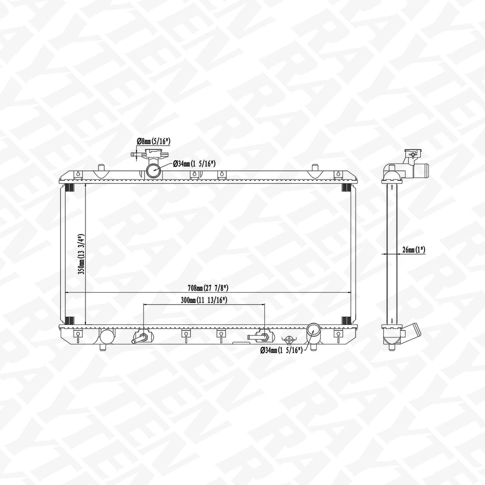 For Suzuki Aerio 2002 2003 2004 2005 2006 2007 2.0 2.3 L4 DPI-2451 Radiator - Image 3 of 4
