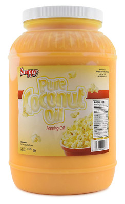 Snappy Popcorn Colored Coconut Oil No trans fats ,Great buttery flavor, 1 Gallon