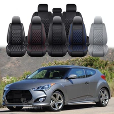 For Hyundai Veloster Car Seat Covers Full Set Luxury Leather Front+ Rear Cushion