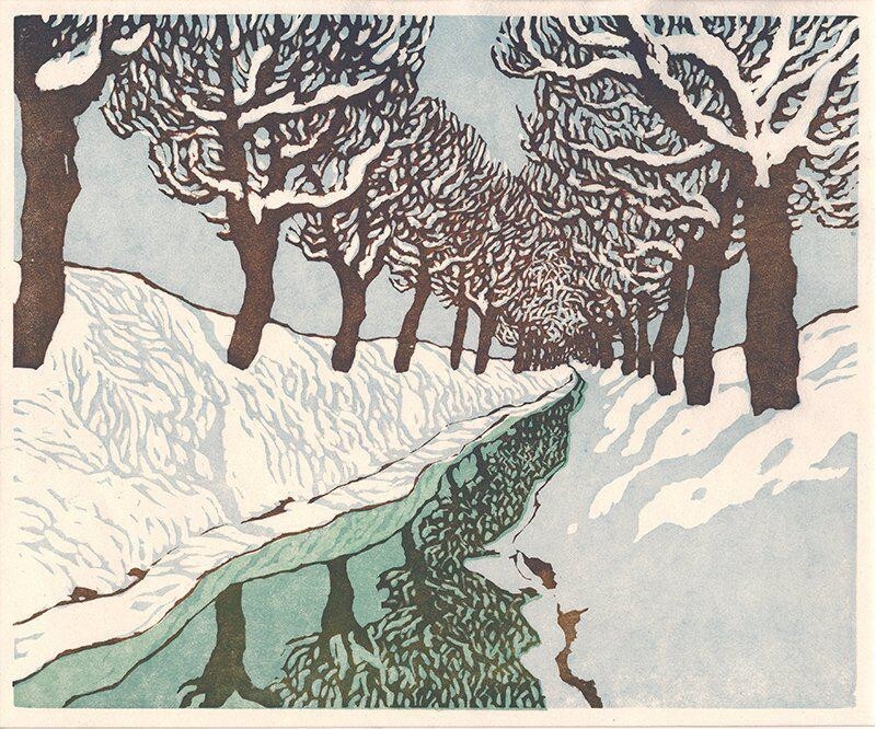 New Snow – Carl Thiemann Art Print 1881 Winter Woodcut Landscape