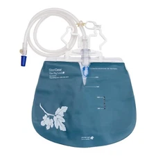 Urinary Drain Bag Fig Leaf Lite Anti-Reflux Valve Sterile 2000 mL Vinyl, 3 Bags