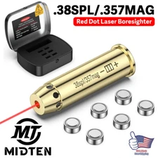 Portable Red Laser Bore Sight Kit .38spl/.357mag Brass Dot Boresighter 6 Battery