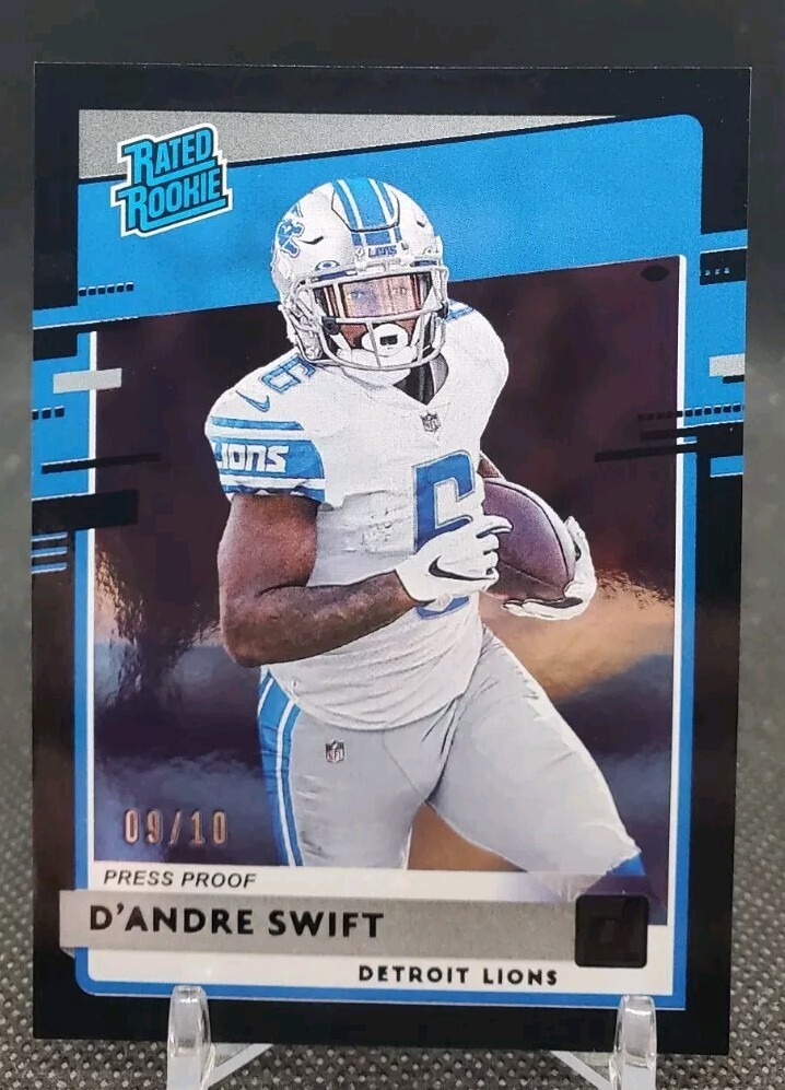 2020 Donruss D'Andre Swift Rated Rookie Black Press Proof /10 SSP