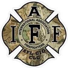 4 Inch Non-Reflective IAFF Camouflage Camo Flag Sticker Decal