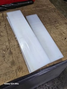 white UHMW flat stock 1-5/16" x 3-7/8" x 16-1/4" plastic drop 1pc