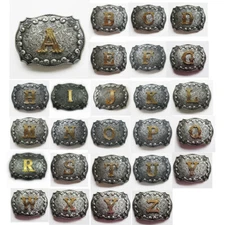 Western Belt Buckles for Men A to Z Initial Letters Cowboy Belt Buckles Alloy
