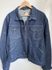 Vintage 1950/60s Wrangler Blue Bell Denim Jacket Rare Snap & Zip W Stitch Size48