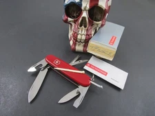 Swiss Army Victorinox Knife NOS Tinker Red Model  INOX Steel Box Papers