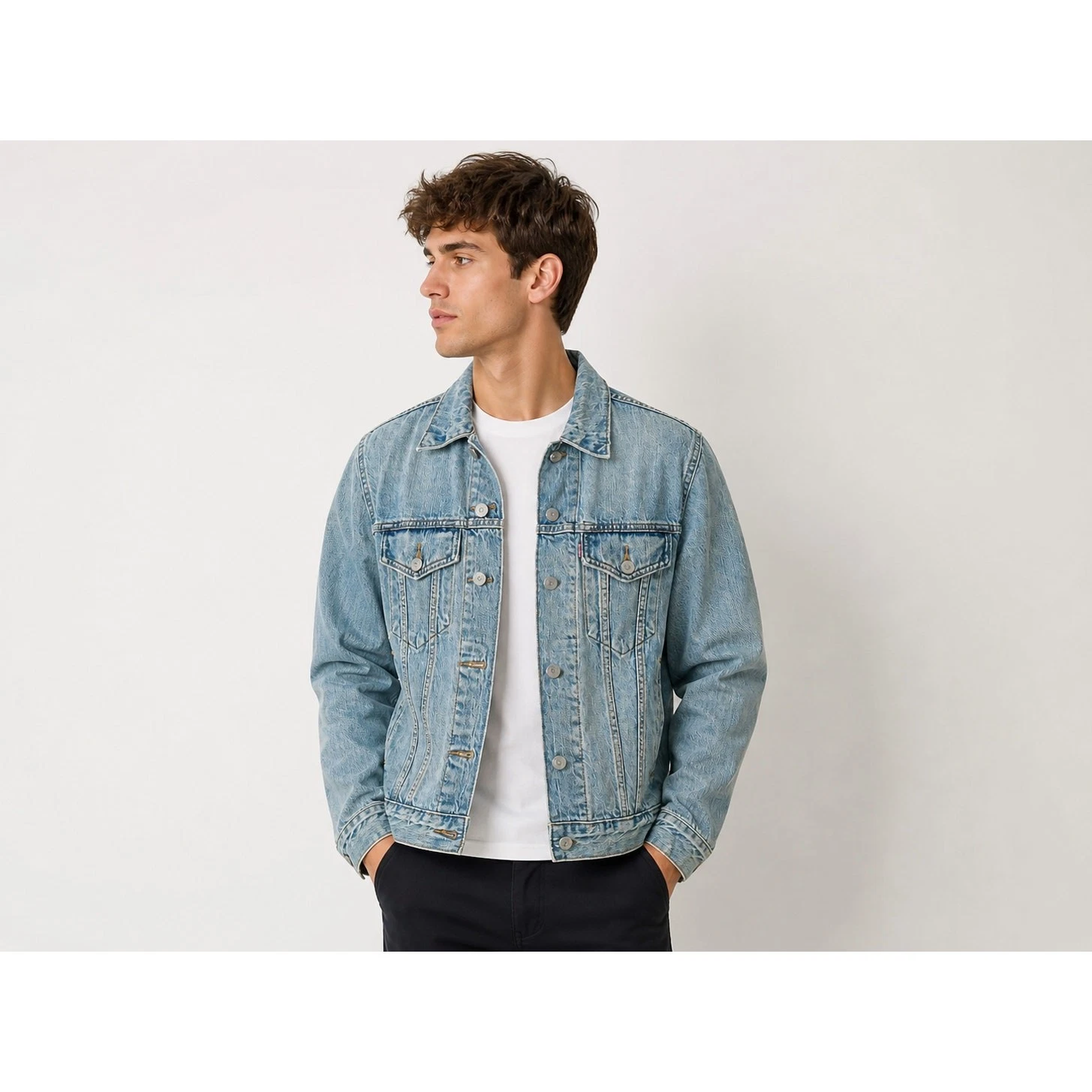 Levi’s Premium Trucker Denim Jacket Men’s Small Light Wash Classic Jean Jacket