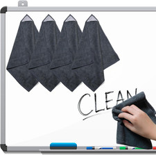 4 Pack Magnetic Microfiber Cleaning Cloth Dry Erase Erasers for Whiteboards, Gla