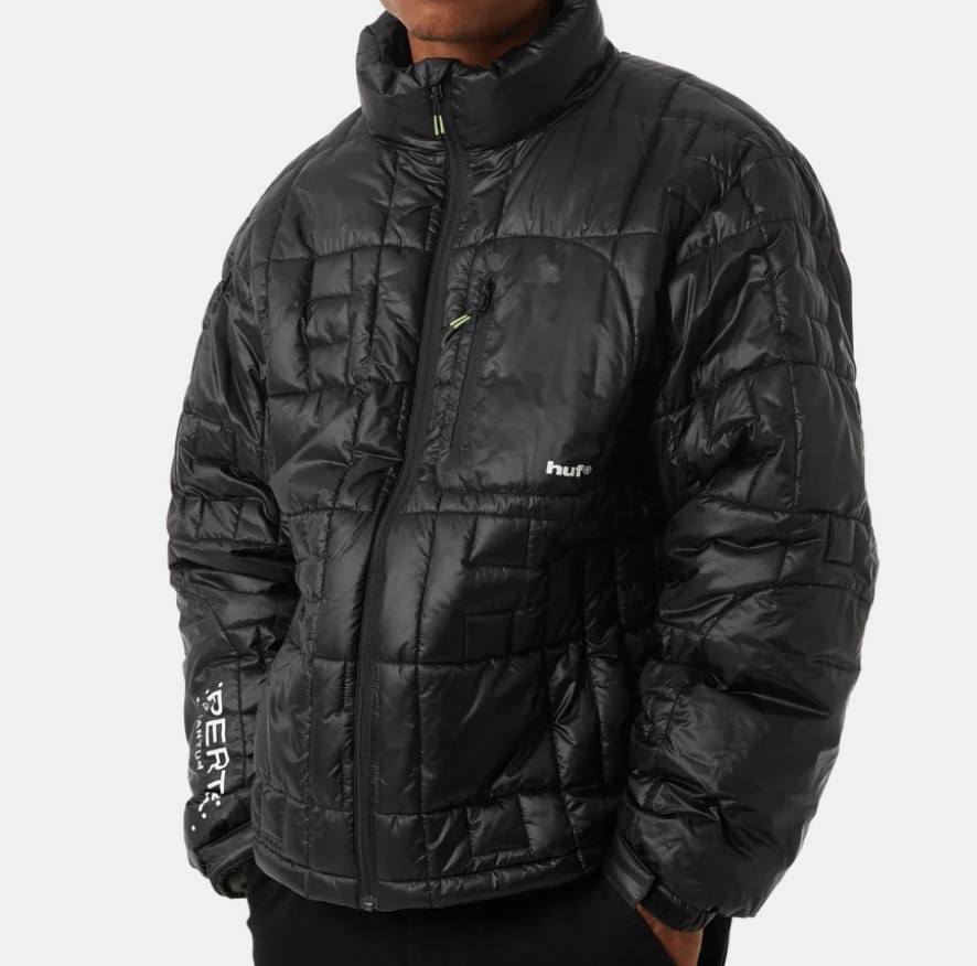 HUF PERTEX PUFFER JACKET Black Size L | eBay UK